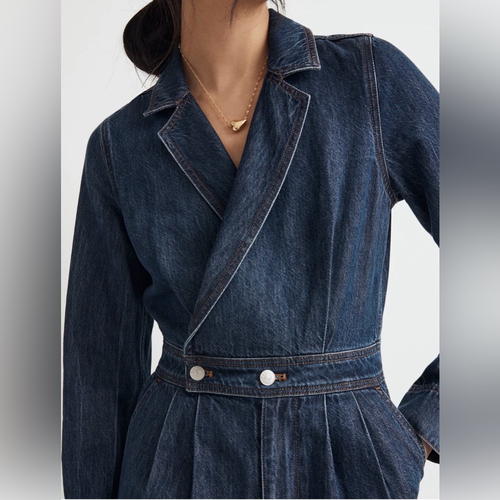 NWT: Madewell Tailored Denim Jumpsuit. Size 4 - Picture 4 of 12
